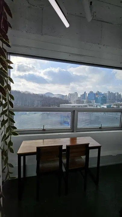 해시스 용인 동백점 창밖 전망이 보이는 창가 테이블